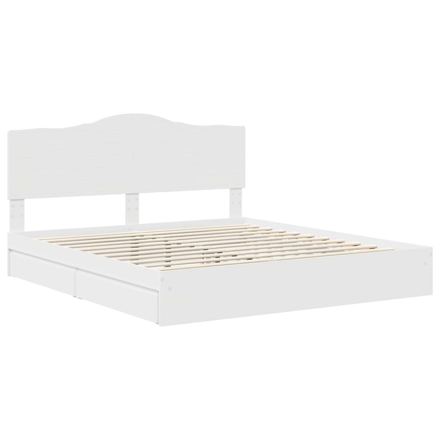 Opslag bed met hoofdeinde Wit 180 x 200 cm Bewerkt hout
