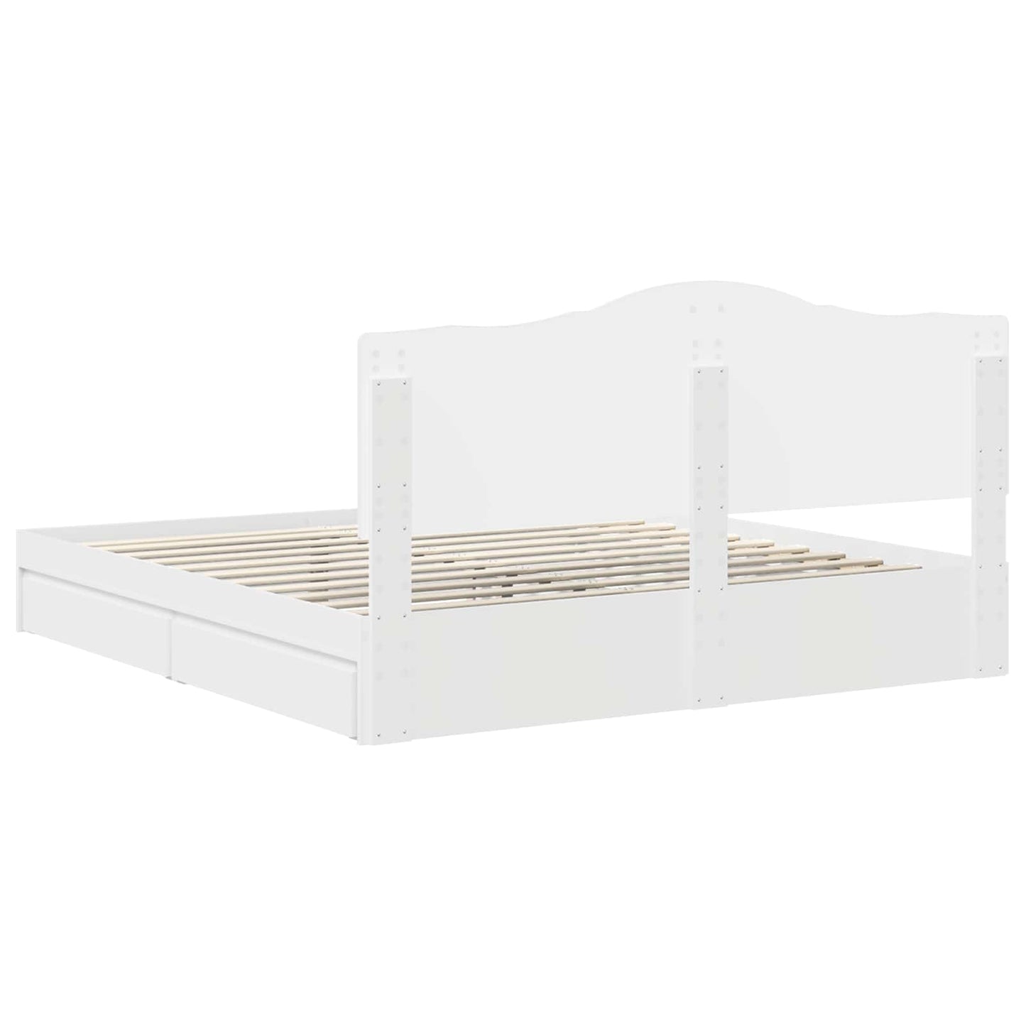 Opslag bed met hoofdeinde Wit 180 x 200 cm Bewerkt hout