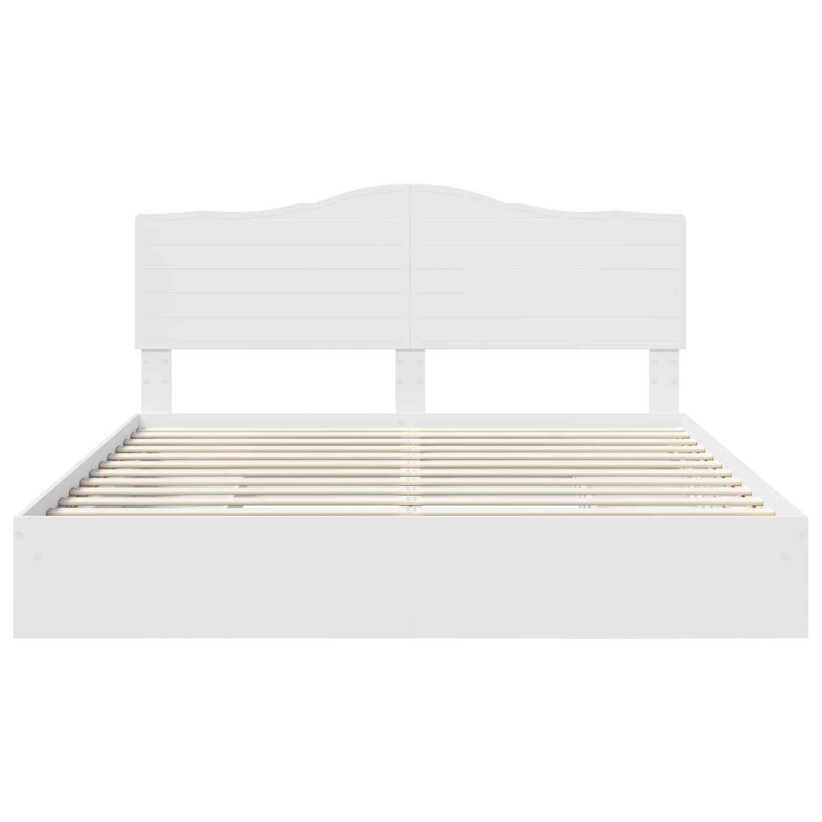 Opslag bed met hoofdeinde Wit 180 x 200 cm Bewerkt hout