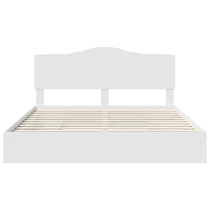 Opslag bed met hoofdeinde Wit 180 x 200 cm Bewerkt hout