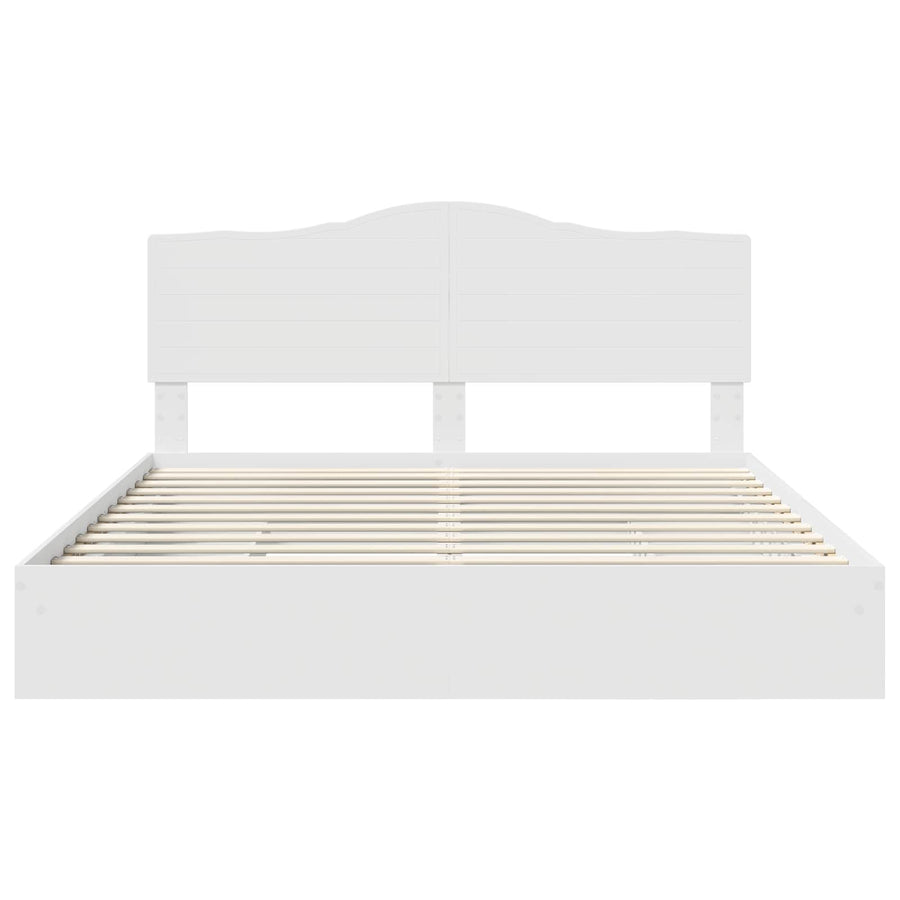 Opslag bed met hoofdeinde Wit 180 x 200 cm Bewerkt hout