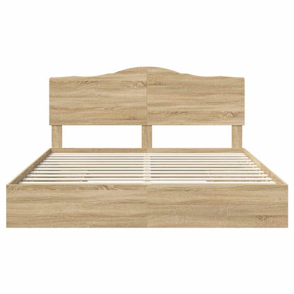 Opslag bed met lade Sonoma Eiken 180 x 200 cm Bewerkt hout