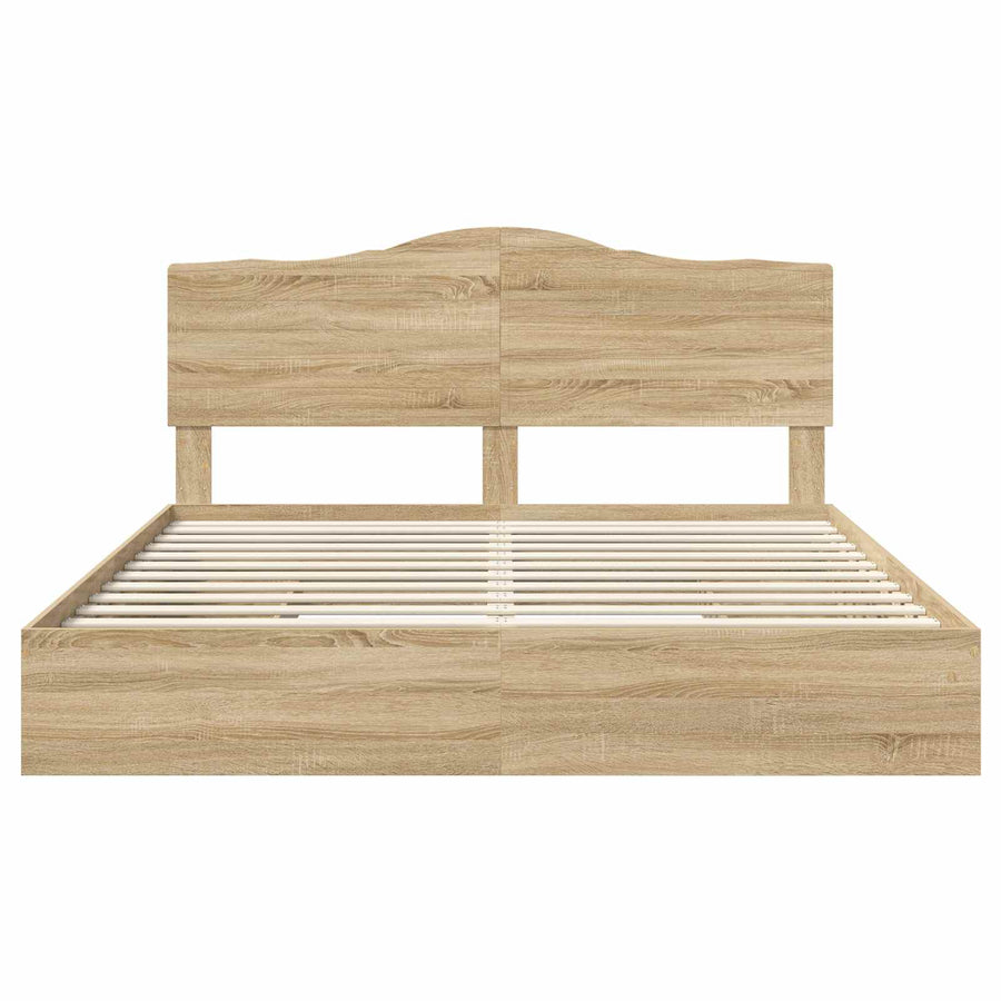 Opslag bed met lade Sonoma Eiken 180 x 200 cm Bewerkt hout