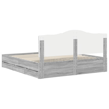 Bedframe met lade Grijs Sonoma 180 x 200 cm Bewerkt hout
