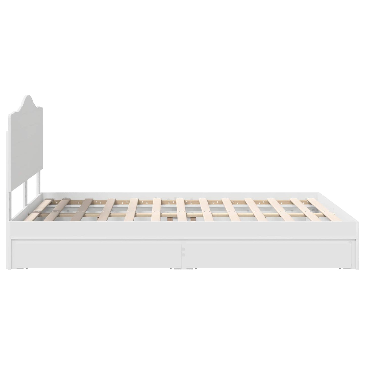 Opslag bed met hoofdeinde Wit 160 x 200 cm Bewerkt hout