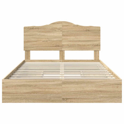 Bedframe met lade Sonoma Eiken 150 x 200 cm Bewerkt hout