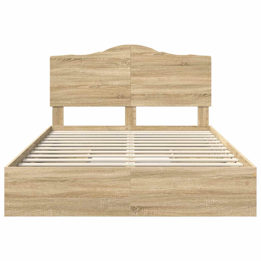 Bedframe met lade Sonoma Eiken 150 x 200 cm Bewerkt hout