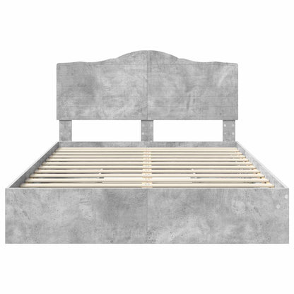 Bedframe met lade Beton Grijs 150 x 200 cm Bewerkt hout