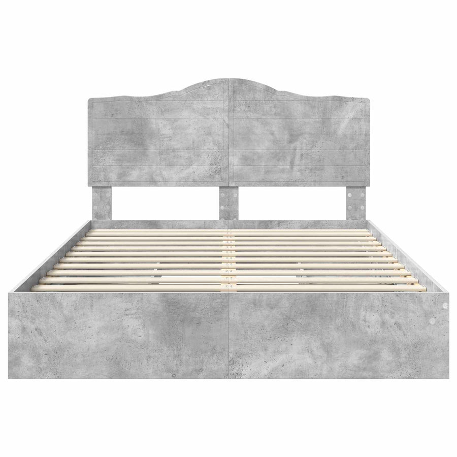 Bedframe met lade Beton Grijs 150 x 200 cm Bewerkt hout
