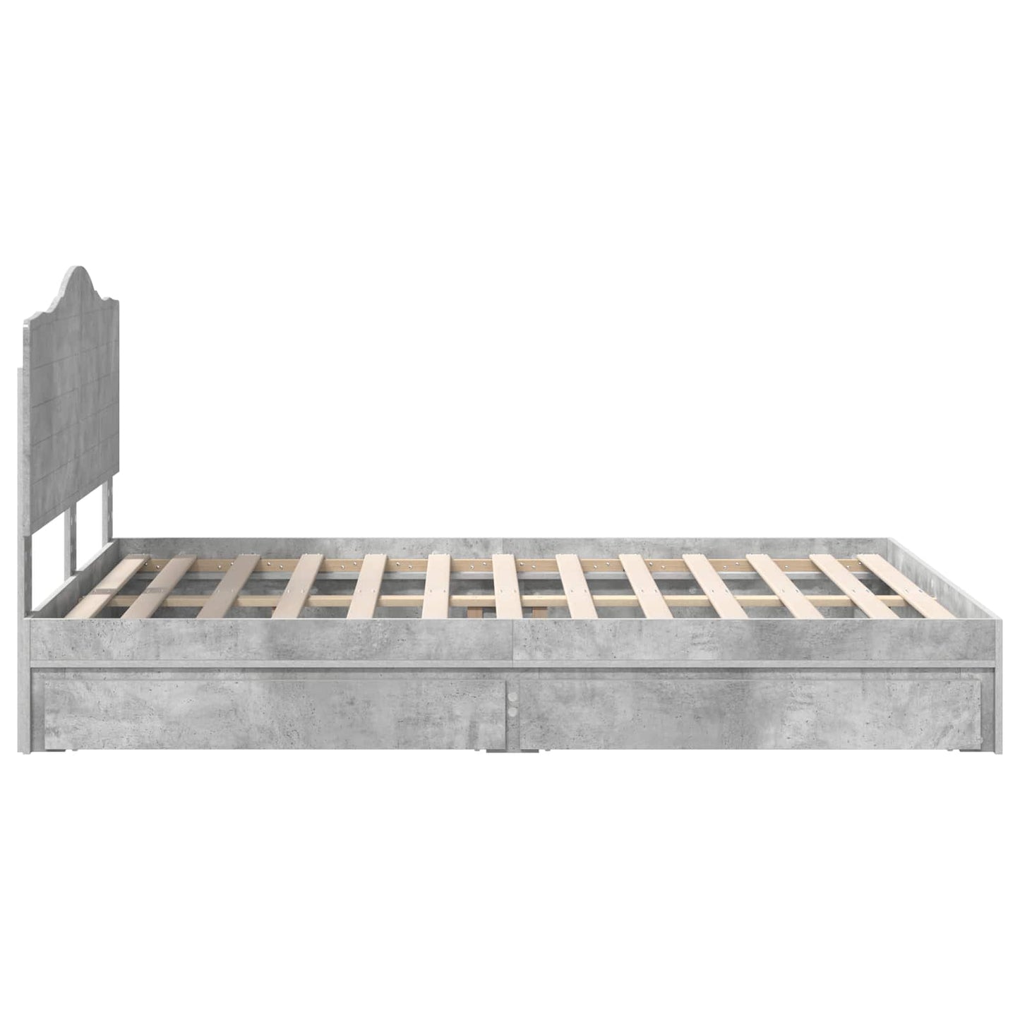 Bedframe met lade Beton Grijs 150 x 200 cm Bewerkt hout