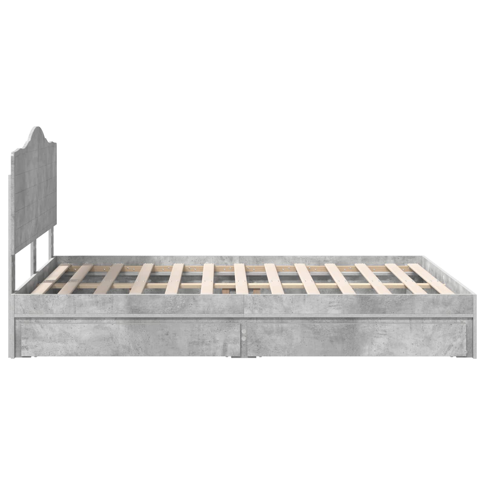 Bedframe met lade Beton Grijs 150 x 200 cm Bewerkt hout