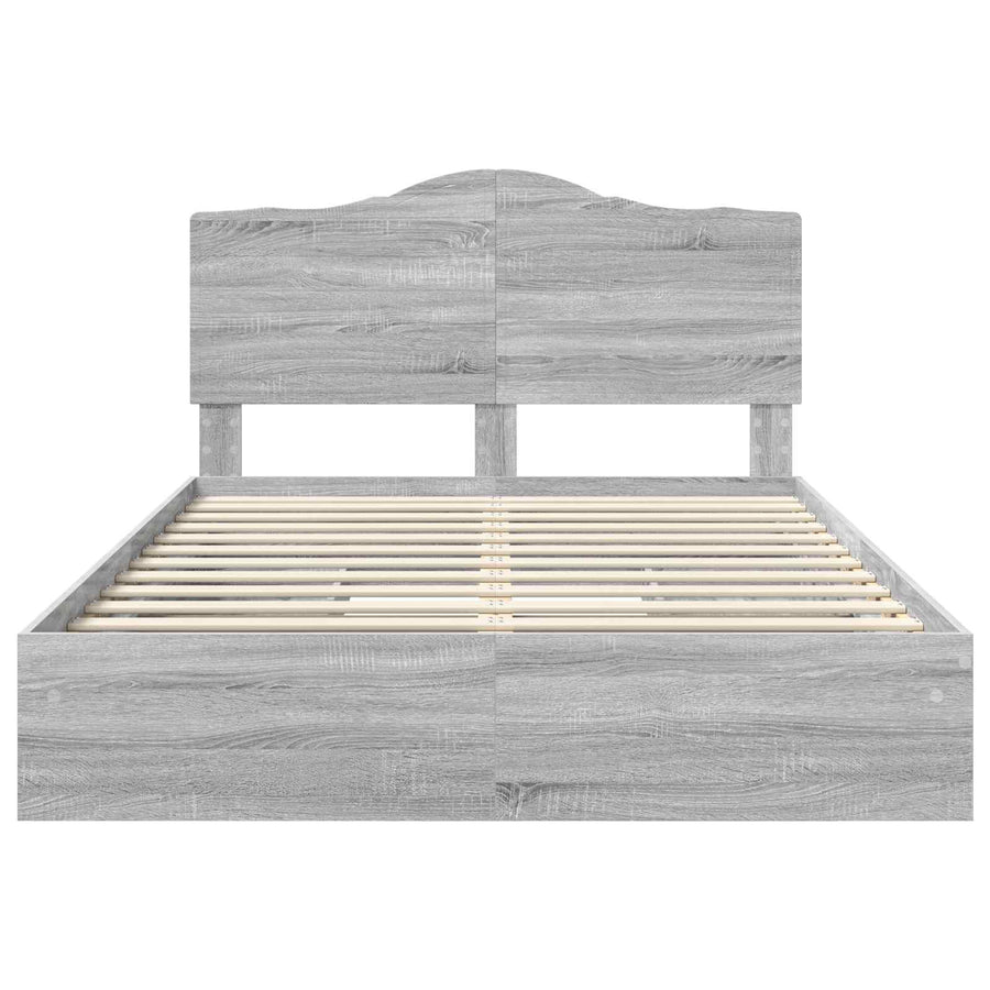 Bedframe met lade Grijs Sonoma 150 x 200 cm Bewerkt hout