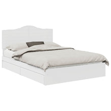 Opslag bed met hoofdeinde Wit 140 x 200 cm Bewerkt hout