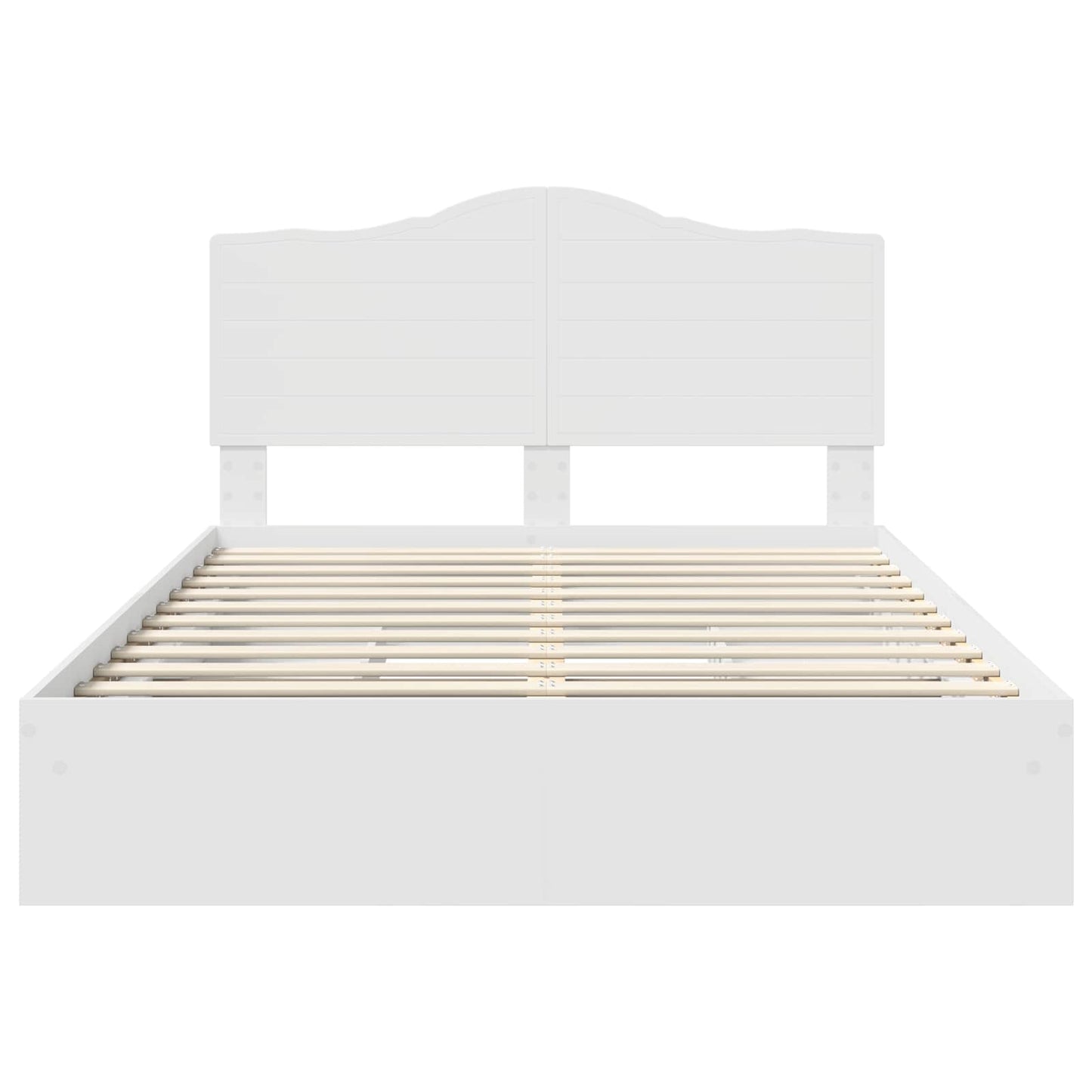 Opslag bed met hoofdeinde Wit 140 x 190 cm Bewerkt hout
