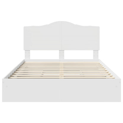 Opslag bed met hoofdeinde Wit 140 x 190 cm Bewerkt hout
