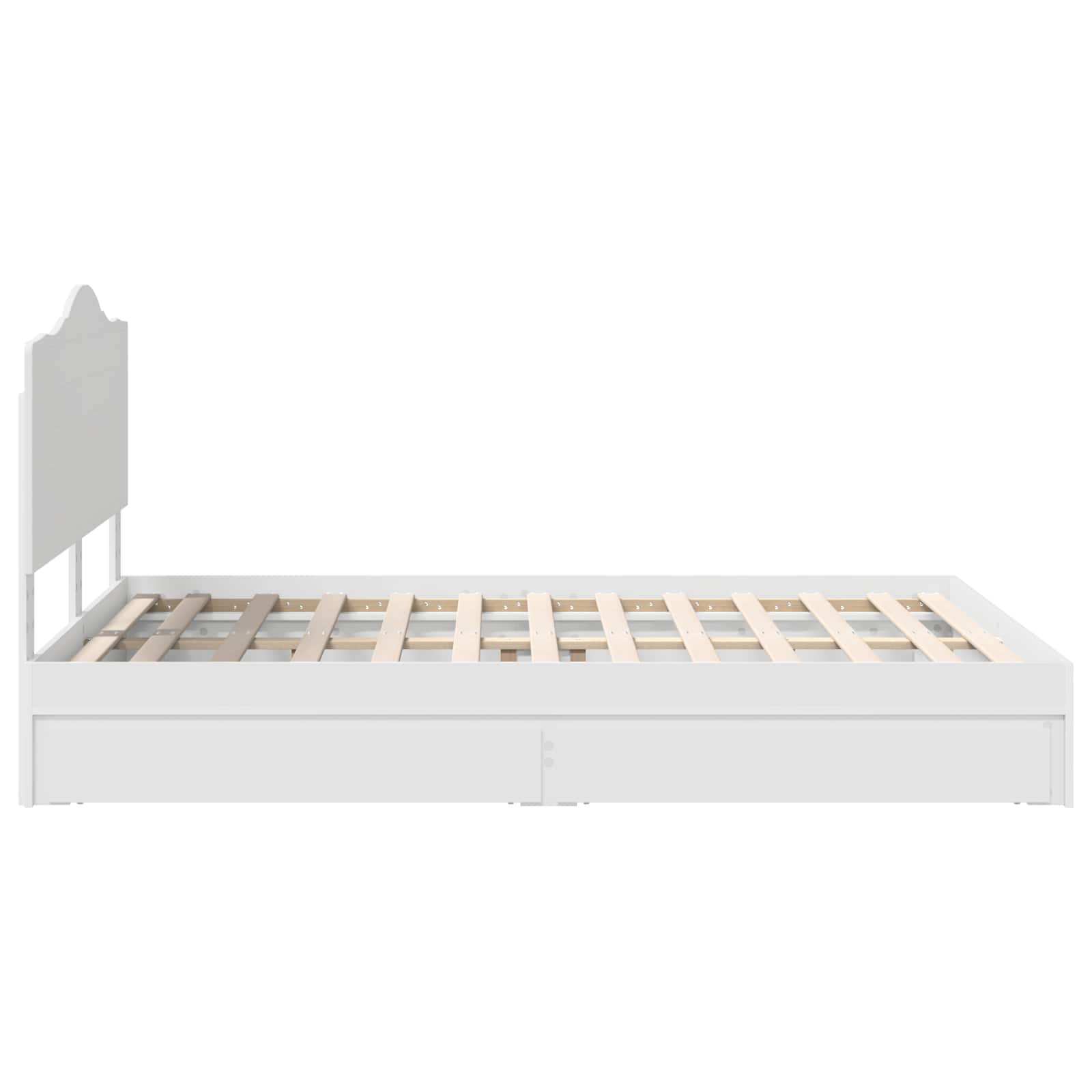 Opslag bed met hoofdeinde Wit 140 x 190 cm Bewerkt hout