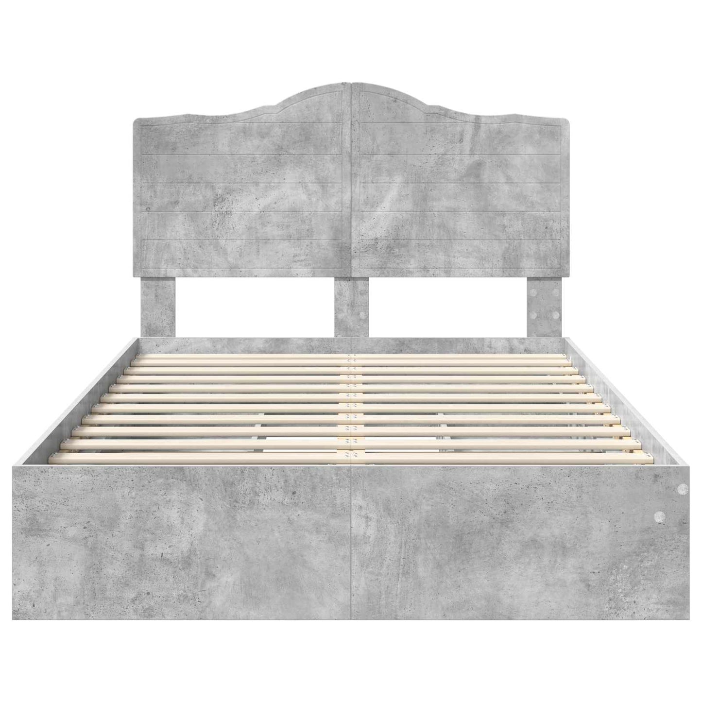 Bedframe met lade Beton Grijs 135 x 190 cm Bewerkt hout