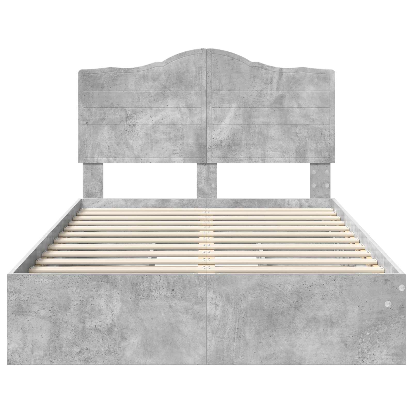 Bedframe met lade Beton Grijs 135 x 190 cm Bewerkt hout