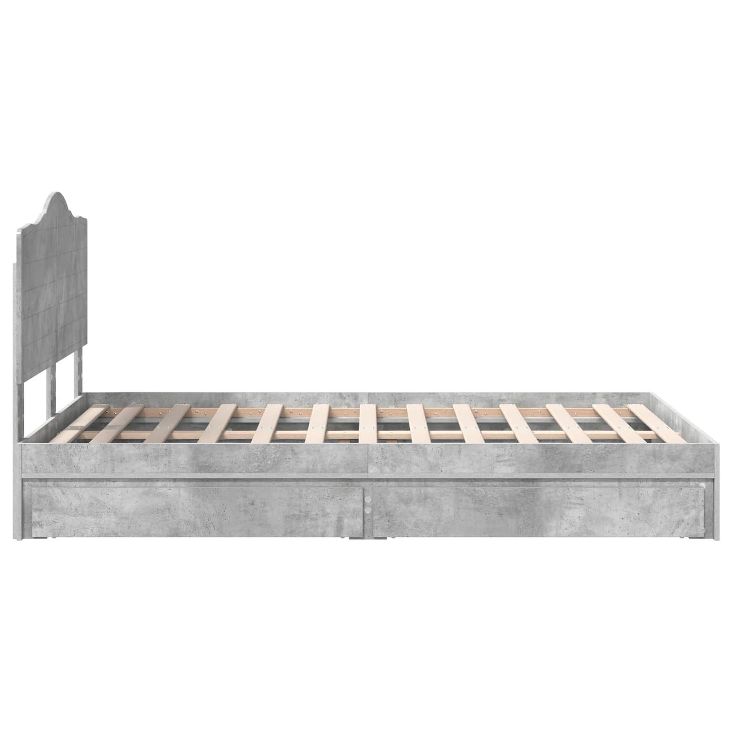 Bedframe met lade Beton Grijs 135 x 190 cm Bewerkt hout