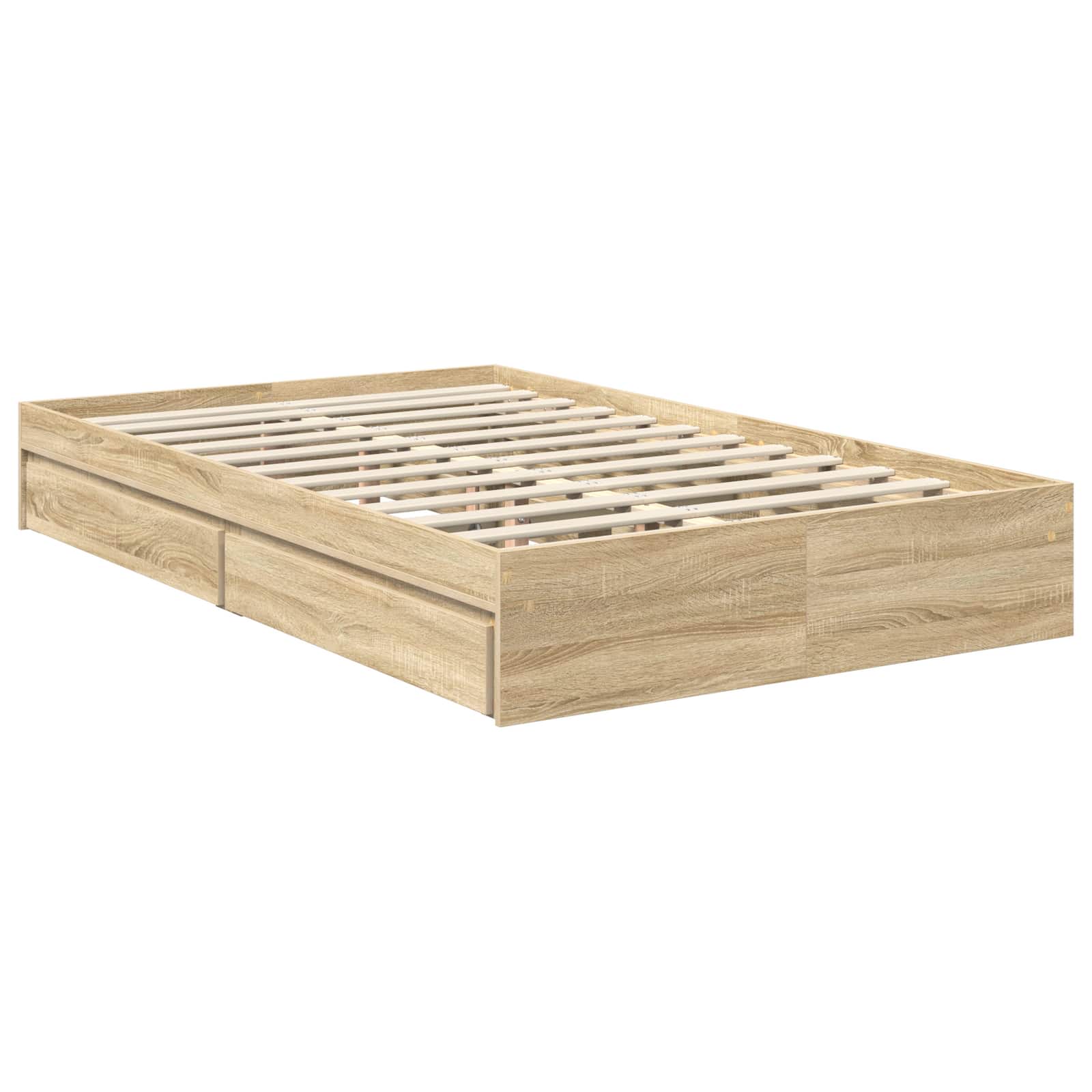 Bedframe met lade Sonoma Eiken 120 x 190 cm Bewerkt hout