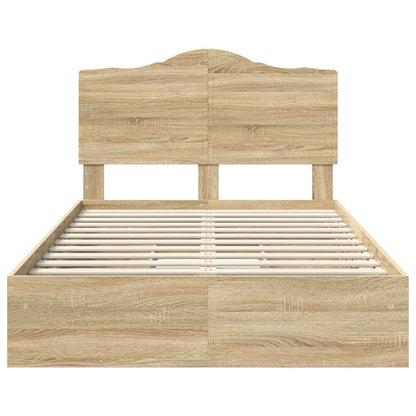Bedframe met lade Sonoma Eiken 120 x 190 cm Bewerkt hout