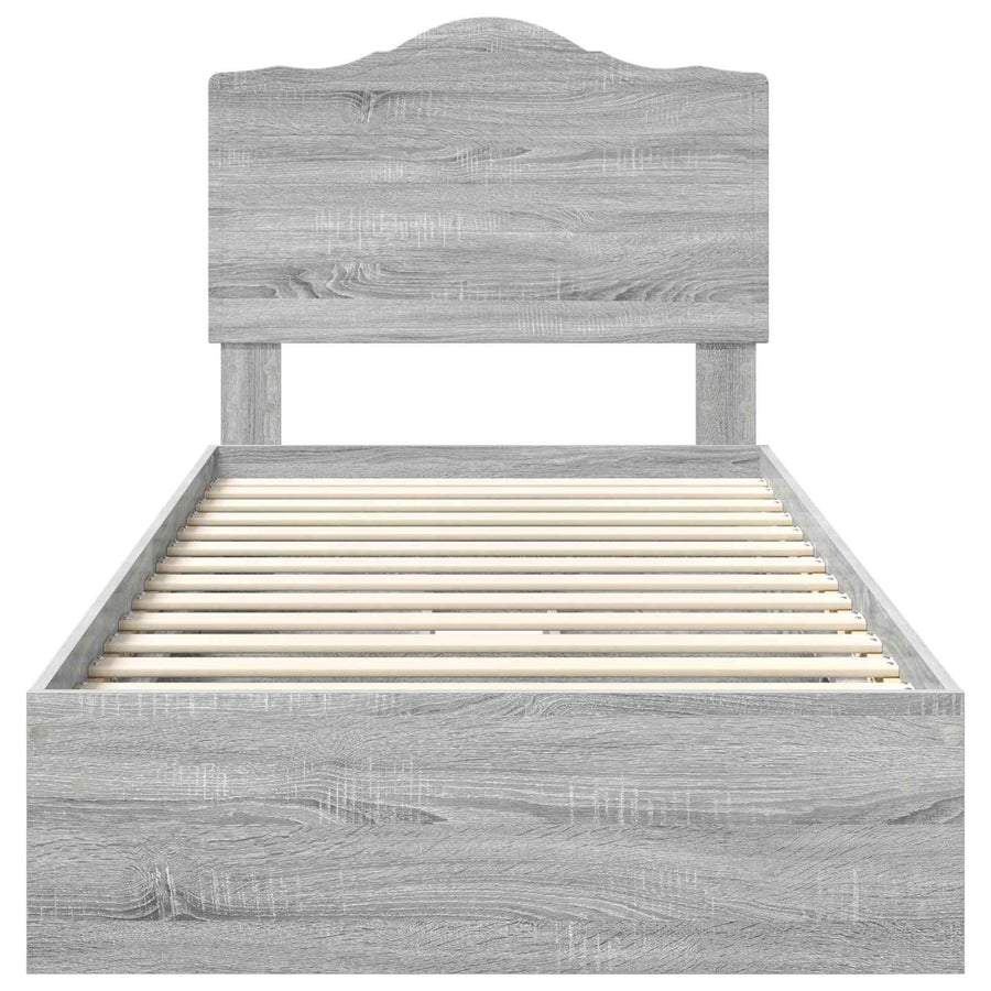 Bedframe met lade Grijs Sonoma 100 x 200 cm Bewerkt hout