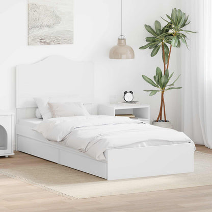 Bedframe met lade met hoofdeinde Wit 90 x 200 cm Bewerkt hout