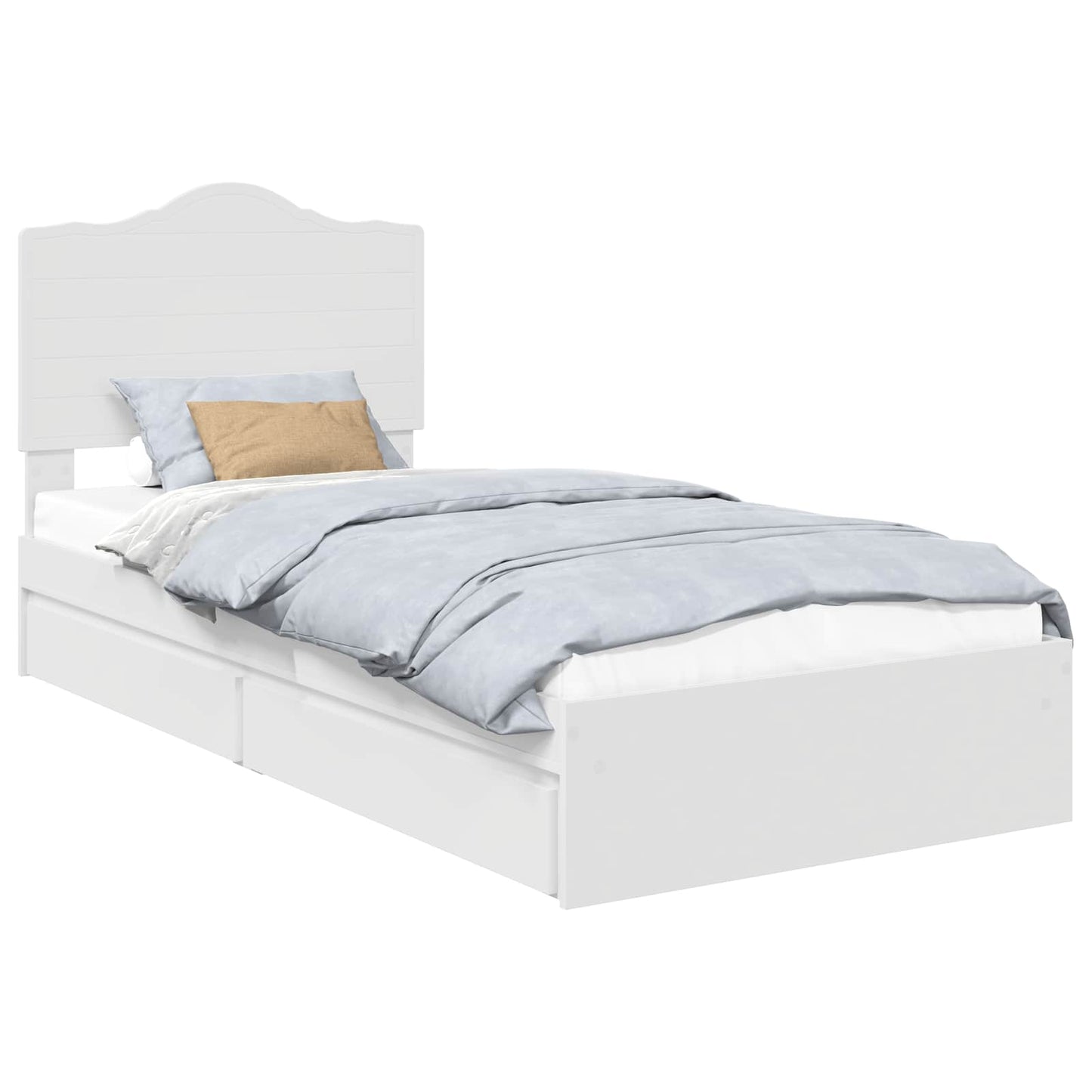 Bedframe met lade met hoofdeinde Wit 90 x 200 cm Bewerkt hout