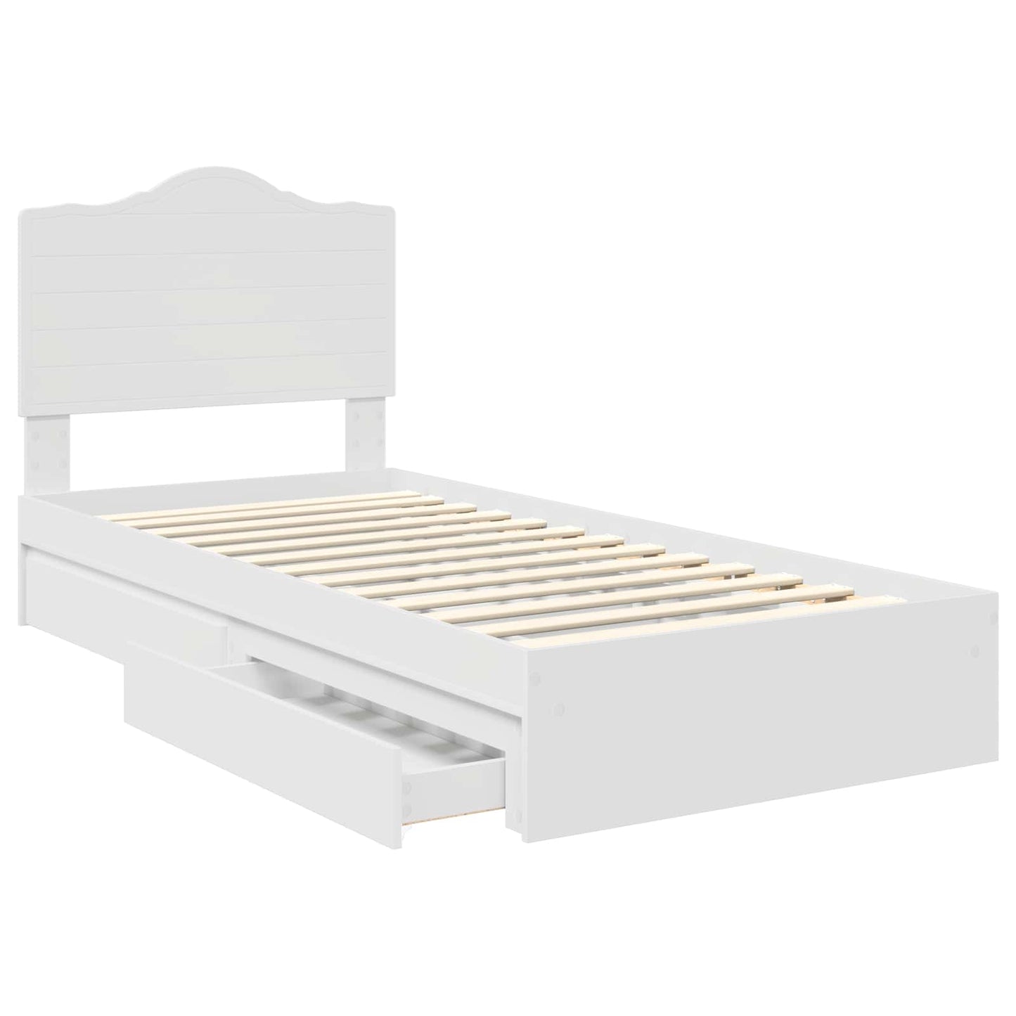 Bedframe met lade met hoofdeinde Wit 90 x 200 cm Bewerkt hout