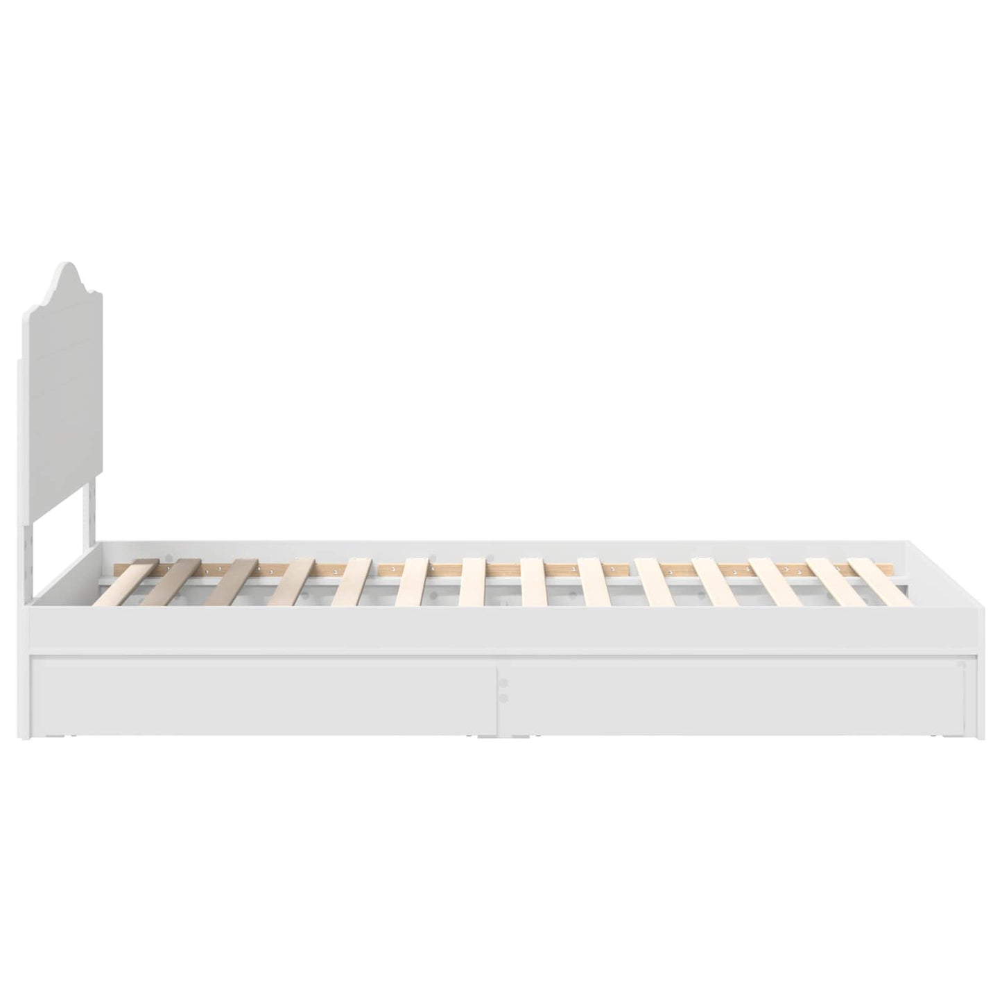 Bedframe met lade met hoofdeinde Wit 90 x 200 cm Bewerkt hout
