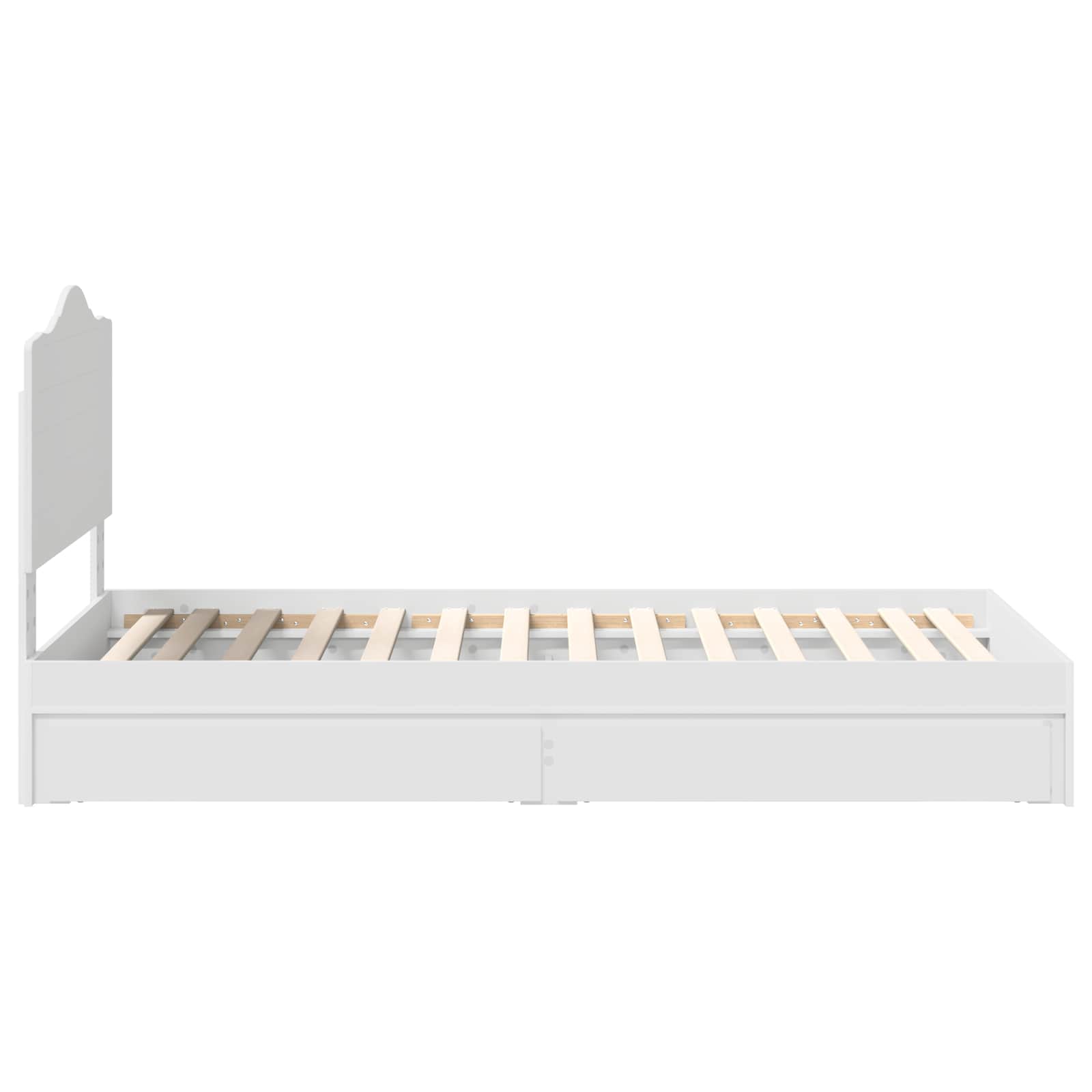 Bedframe met lade met hoofdeinde Wit 90 x 200 cm Bewerkt hout