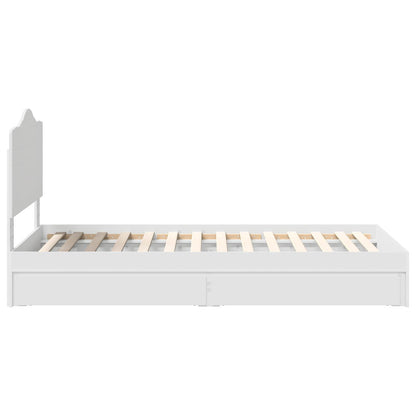 Bedframe met lade met hoofdeinde Wit 90 x 200 cm Bewerkt hout