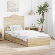 Bed met lade 93x193x100 cm sonoma eiken