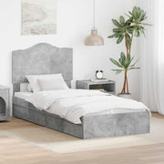 Bed met lade 90x190 cm beton grijs