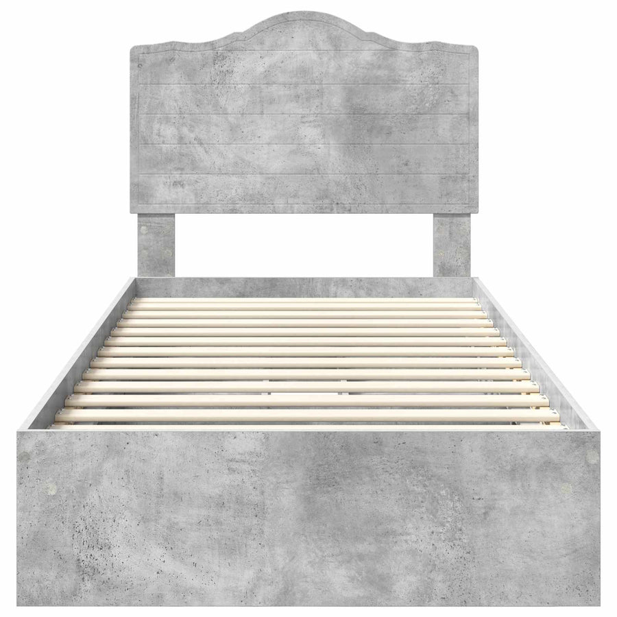 Bedframe met lade Beton Grijs 90 x 190 cm Bewerkt hout
