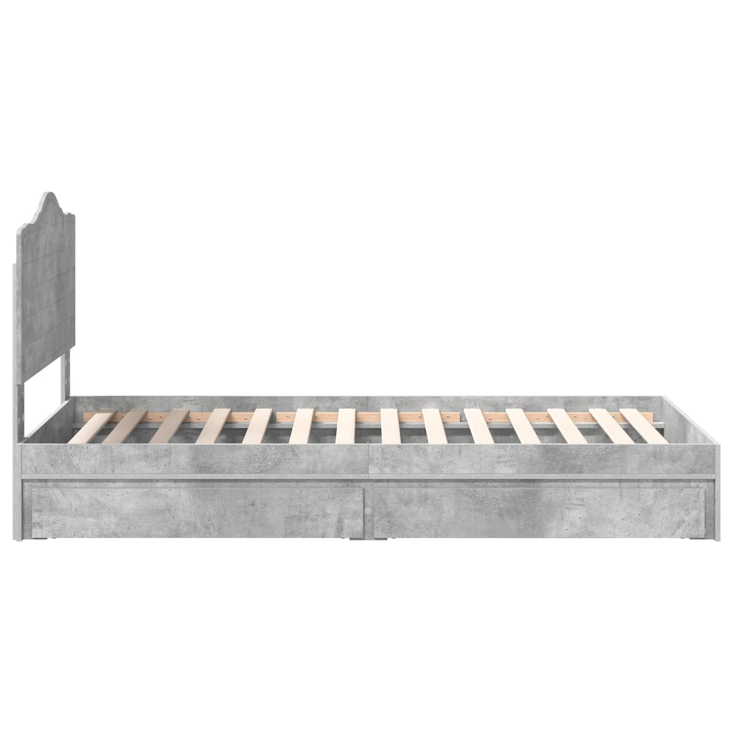 Bedframe met lade Beton Grijs 90 x 190 cm Bewerkt hout