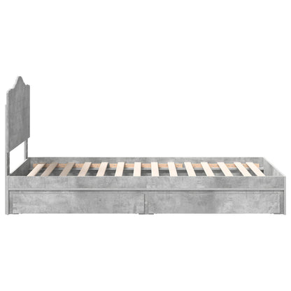 Bedframe met lade Beton Grijs 90 x 190 cm Bewerkt hout