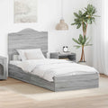 Opslag bed met hoofdeinde Grijs Sonoma 90 x 190 cm Bewerkt hout