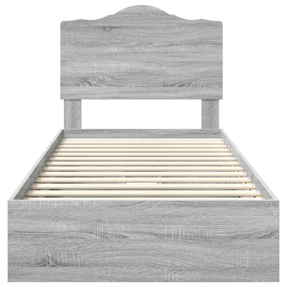 Bedframe met lade Grijs Sonoma 90 x 190 cm Bewerkt hout