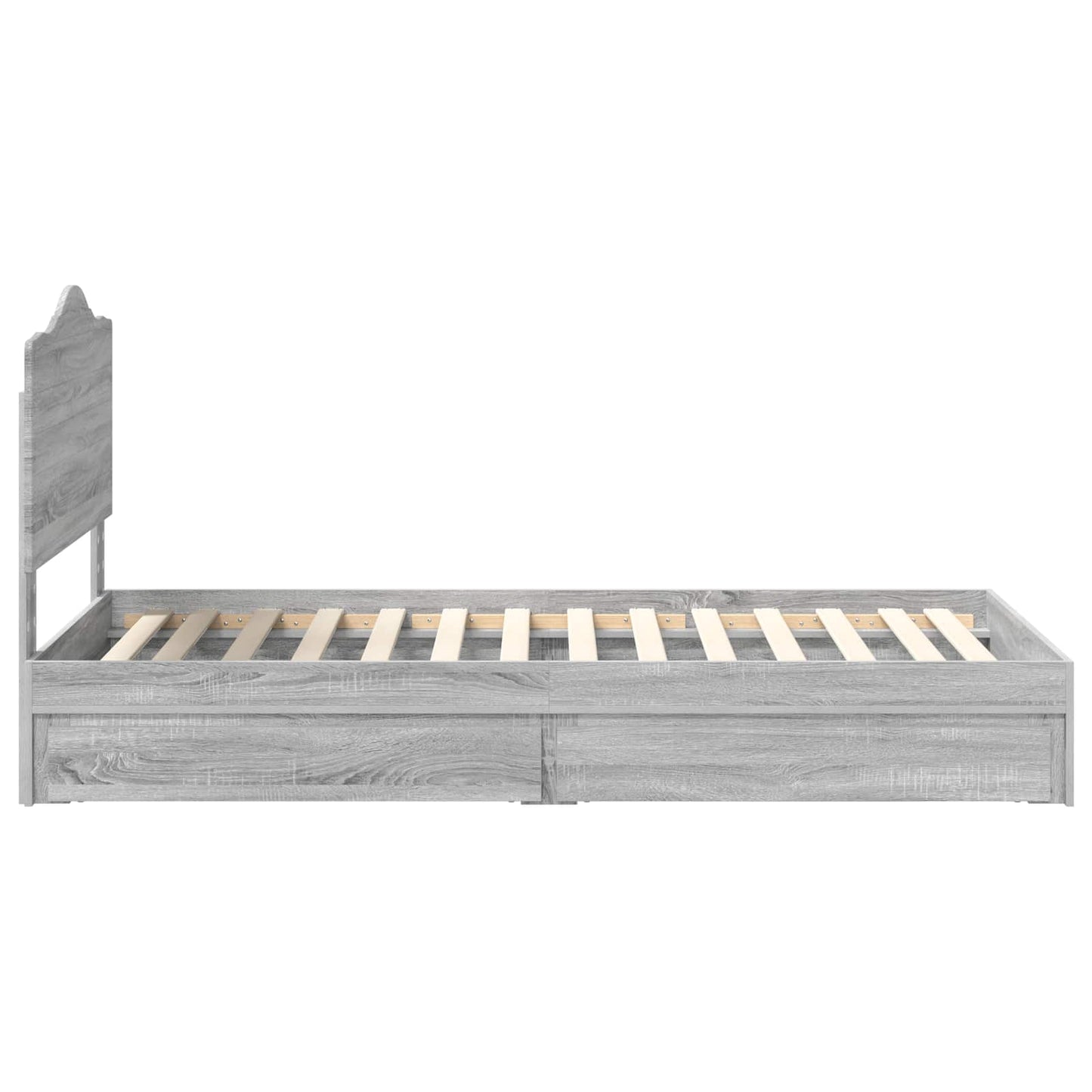 Bedframe met lade Grijs Sonoma 90 x 190 cm Bewerkt hout