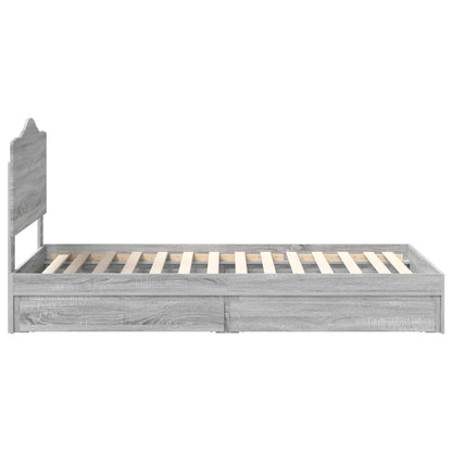 Bedframe met lade Grijs Sonoma 90 x 190 cm Bewerkt hout