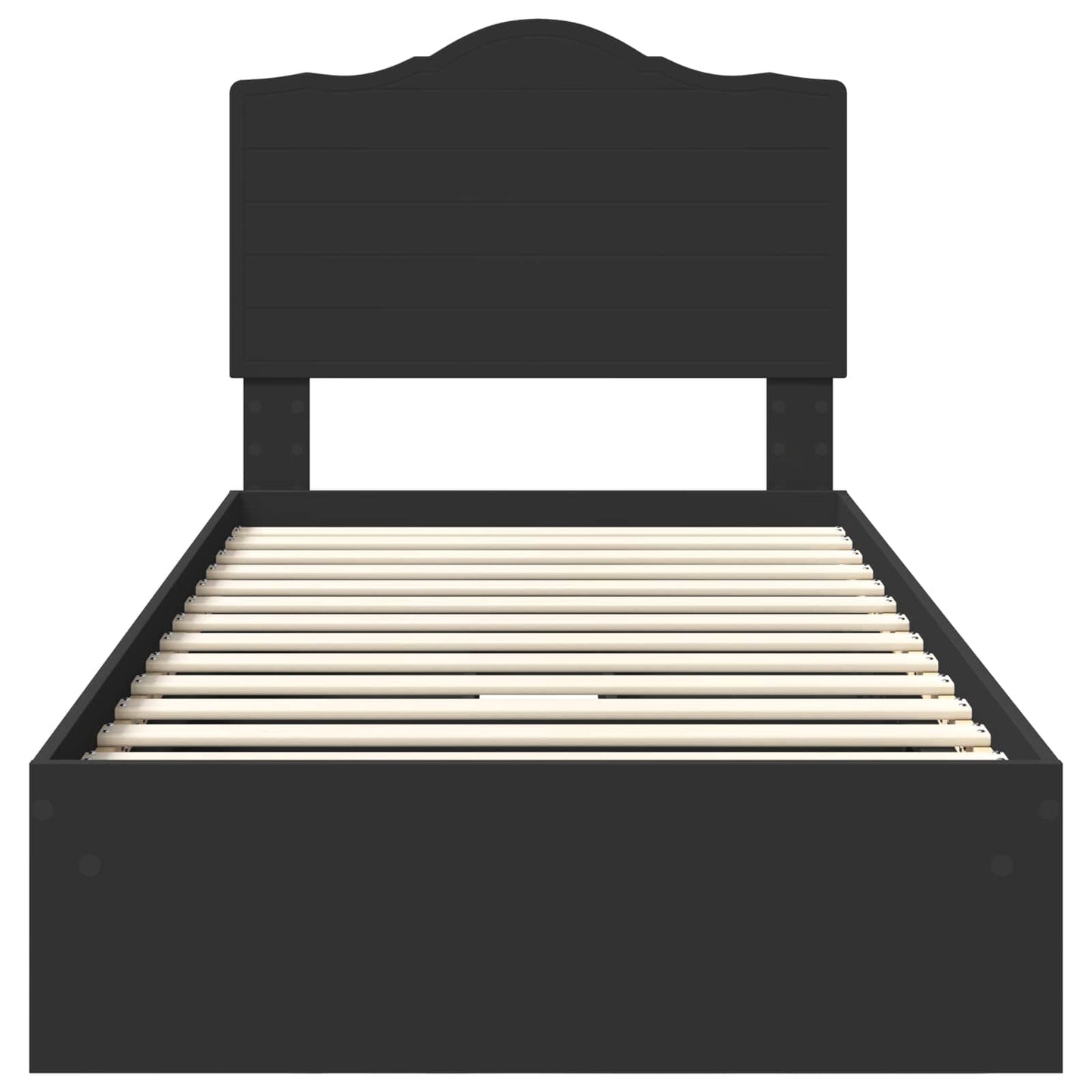 Bedframe met lade met hoofdeinde Zwart 75 x 190 cm Bewerkt hout