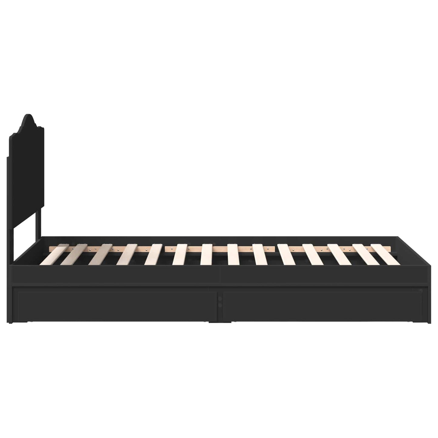 Bedframe met lade met hoofdeinde Zwart 75 x 190 cm Bewerkt hout
