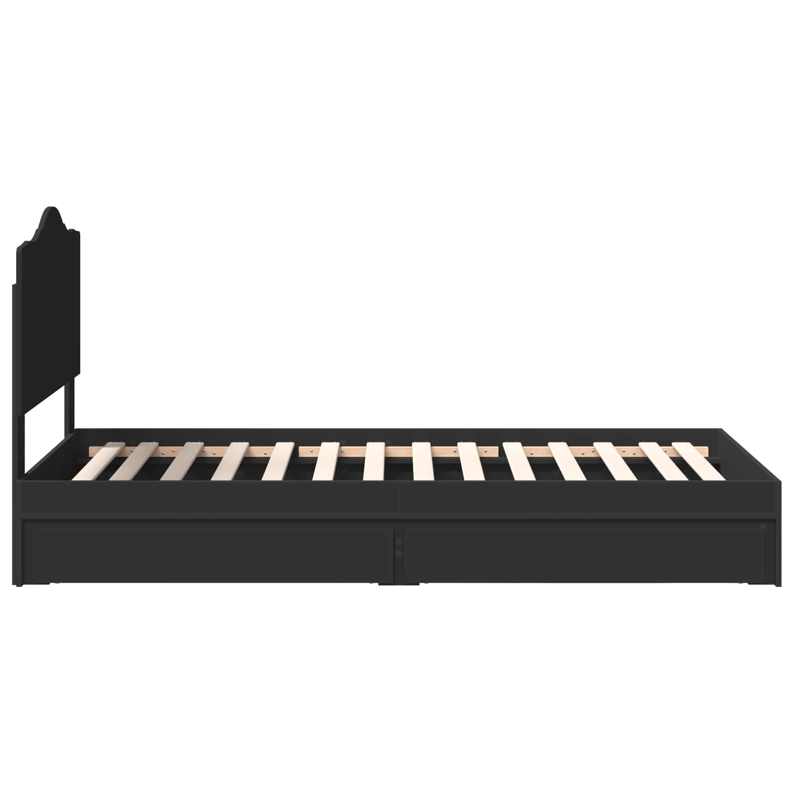 Bedframe met lade met hoofdeinde Zwart 75 x 190 cm Bewerkt hout