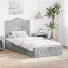 Bed met opbergruimte beton grijs 193x78x100 cm