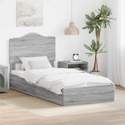 Bed met lade 75x190 cm grijs Sonoma bewerkt hout