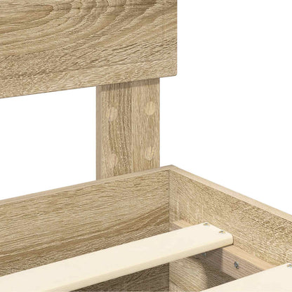 Bedframe met hoofdeinde Sonoma Eiken 200 x 200 cm Bewerkt hout