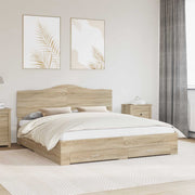 Bedframe Sonoma Eiken 200x200 cm bewerkt hout