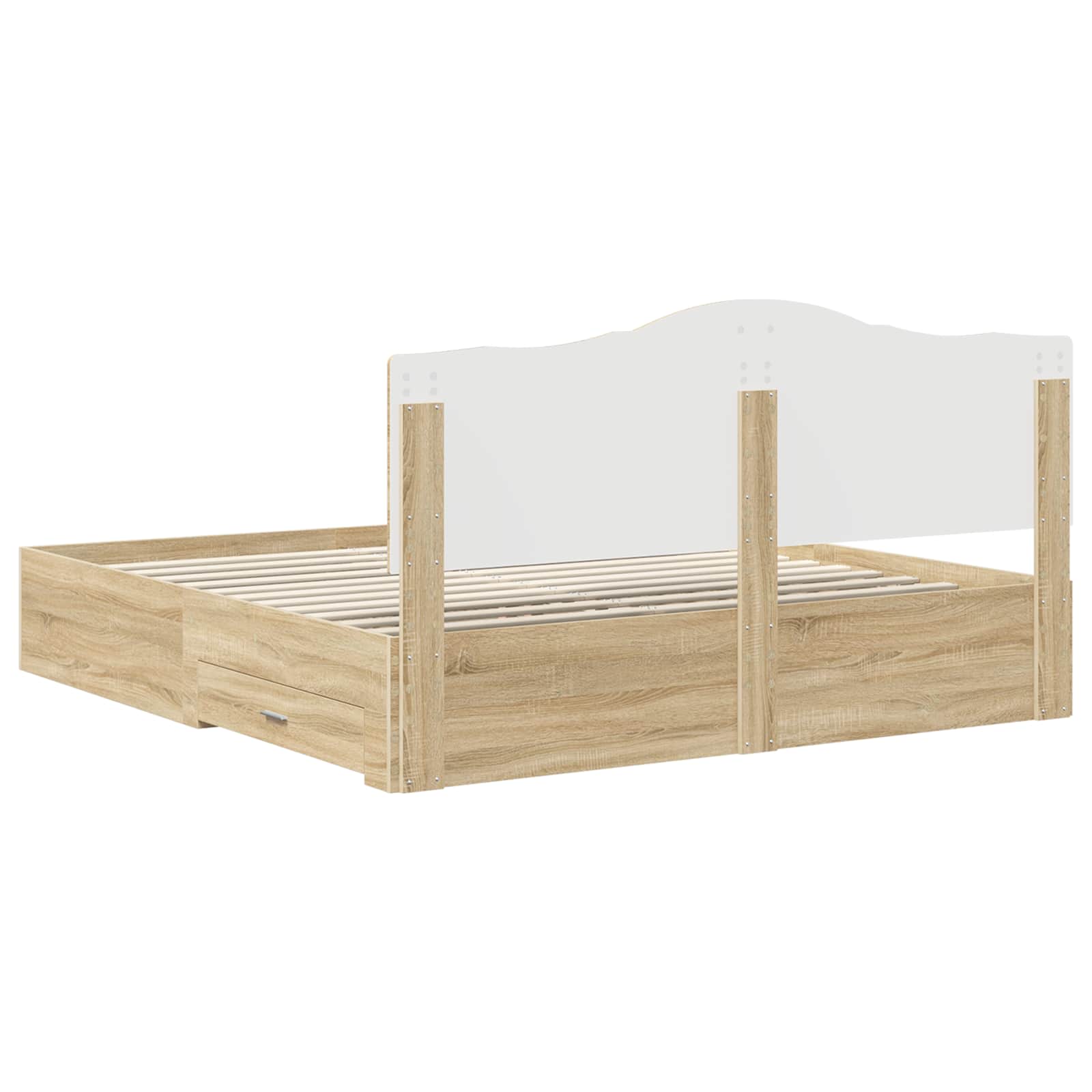 Bedframe met hoofdeinde Sonoma Eiken 200 x 200 cm Bewerkt hout