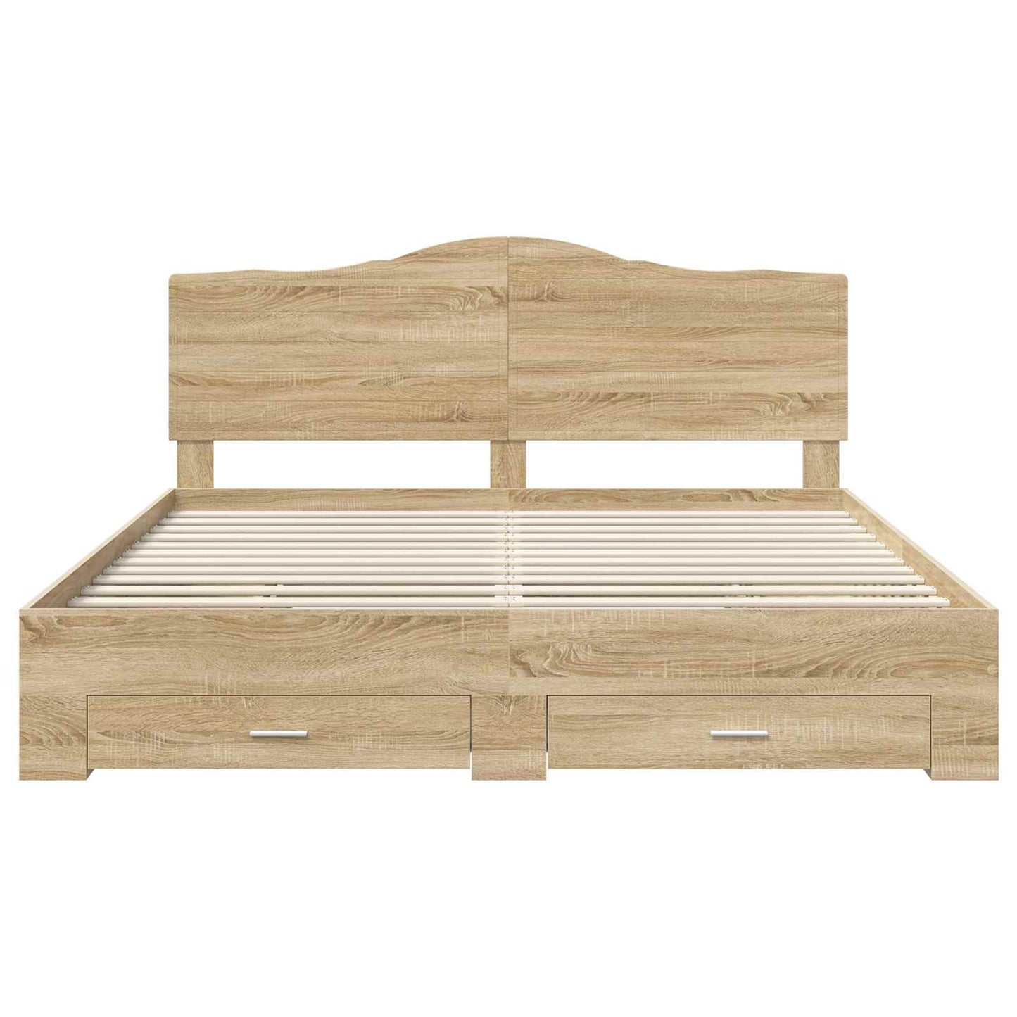 Bedframe met hoofdeinde Sonoma Eiken 200 x 200 cm Bewerkt hout